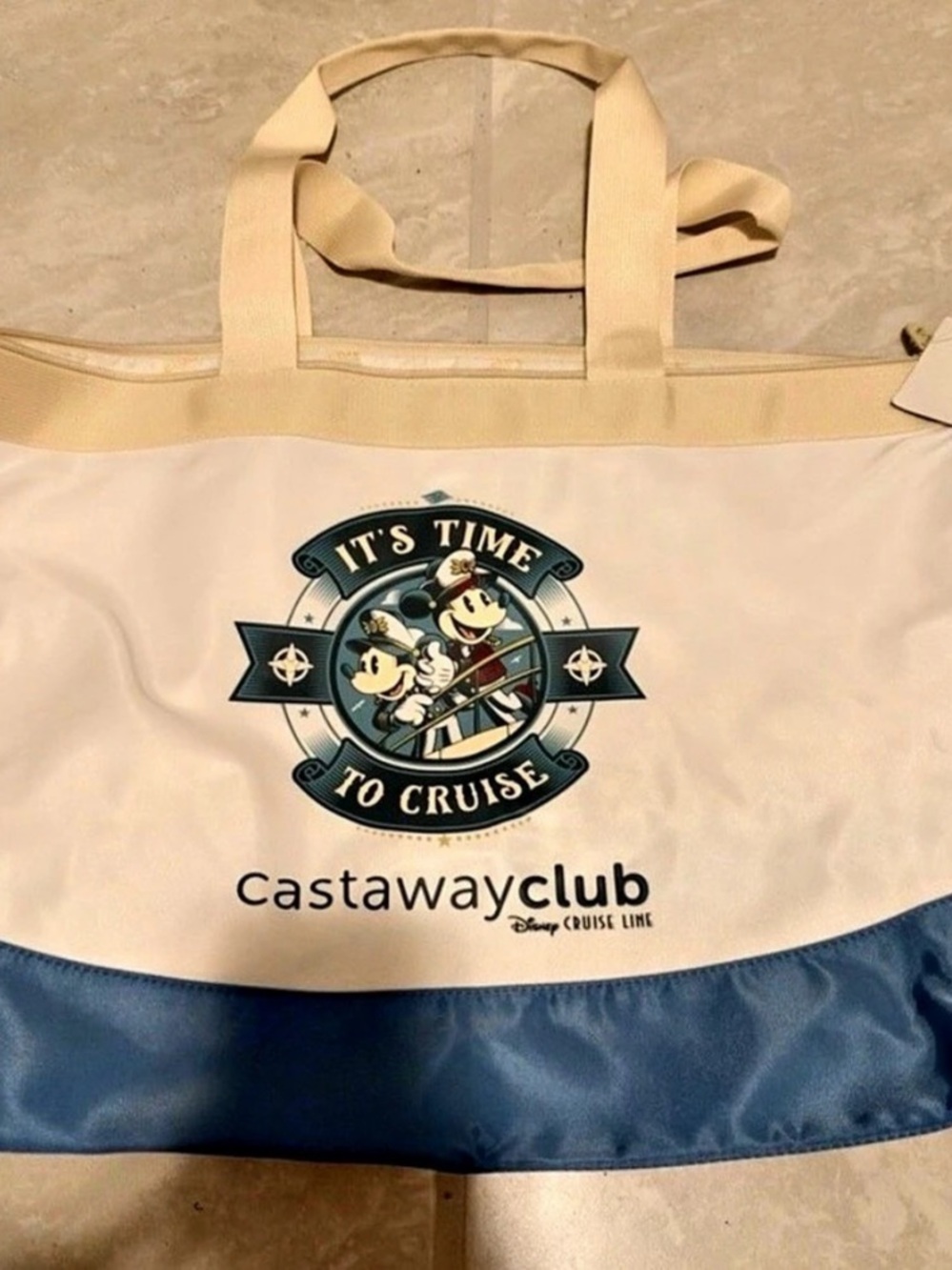 Disney Castaway Club Cruise Tote Blue & White NWT Tote